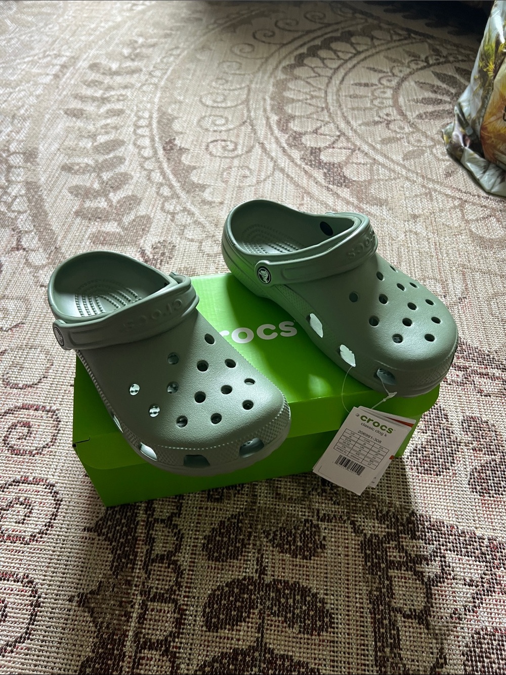 CROCS Kids' Classic Clog in Olive
